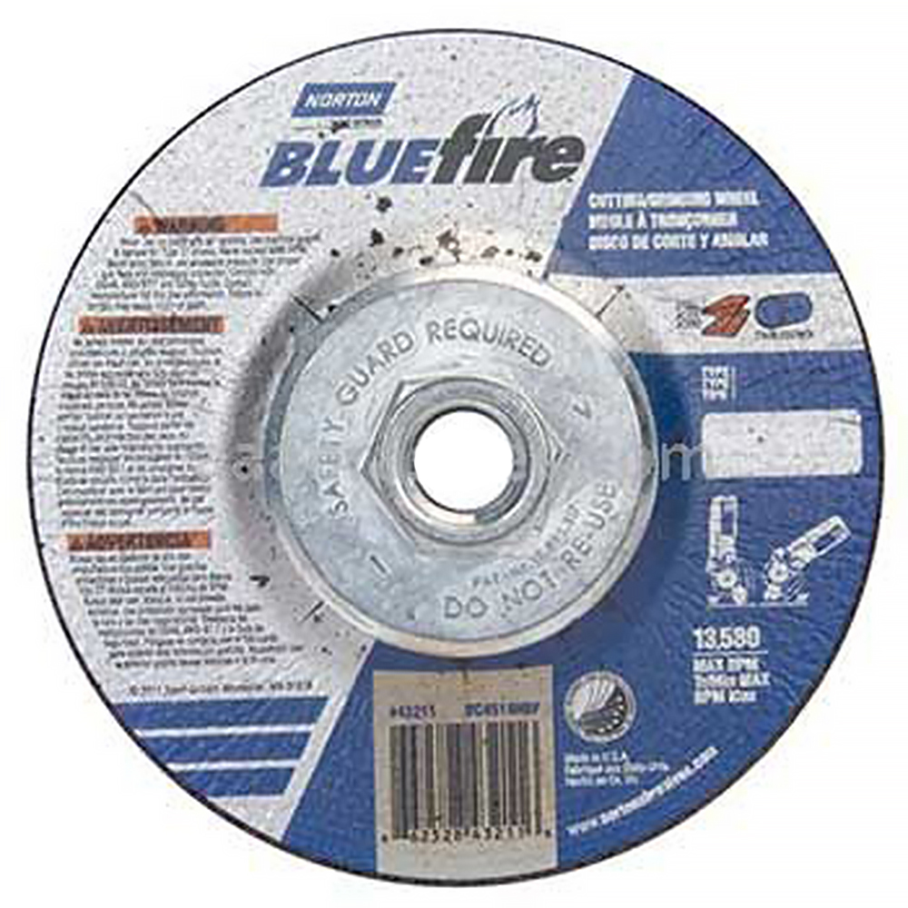 Norton Bluefire 4-1/2-Inch Depressed Center Wheel from Columbia Safety